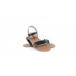 Sandales cuir barefoot Be Lenka Summer Noires 2 lannières