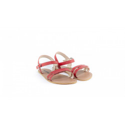 Sandales cuir barefoot Be Lenka Summer Rouge 2 lannières