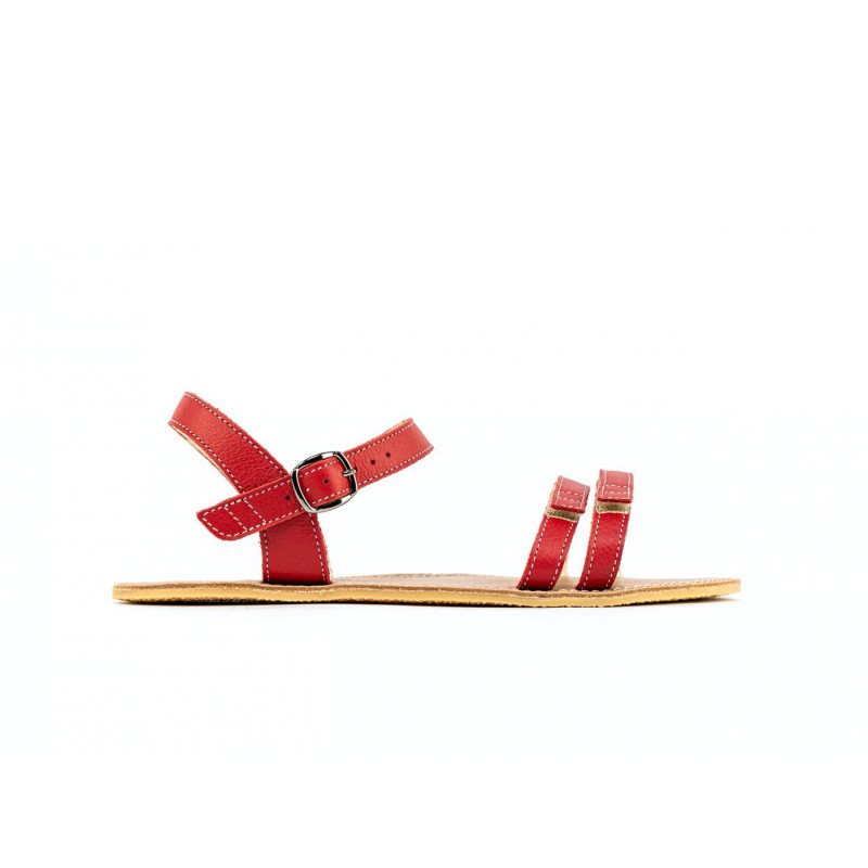 Chaussure cuir barefoot Sandales Be Lenka Rouge 2 lannières Chaussure cuir barefoot Sandales Be Lenka Rouge 2 lannières