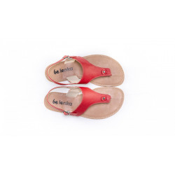 Sandales cuir barefoot Be Lenka Promenade Rouge avec tige