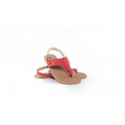 Sandales cuir barefoot Be Lenka Promenade Rouge avec tige