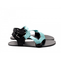 Sandales cuir barefoot Be Lenka Flexi Turquoise et noire