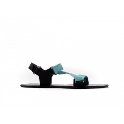 Sandales cuir barefoot Be Lenka Flexi Turquoise et noire