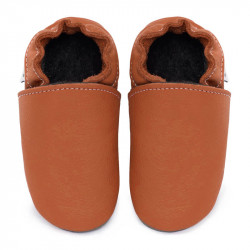 Chaussons cuir FOURRES bébé Brandy