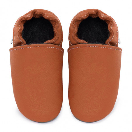 Chaussons cuir FOURRES bébé Brandy