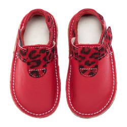 chaussures cuir Léo santa claus souples \\"P'tit scratch\\" Uni Barefoot bebe enfant