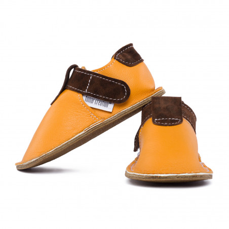 chaussures cuir Léo Girasol souples "P'tit scratch" Barefoot bebe enfant