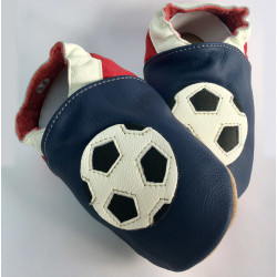 Carozoo Soccer bleu foncé 6-7y semelle souple en cuir chaussures enfants 