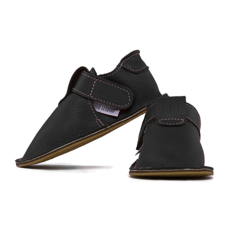 chaussures cuir Nero souples \\"P'tit scratch\\" Uni Barefoot bebe enfant