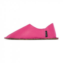 Babouche cuir Fuxia, semelle caoutchouc