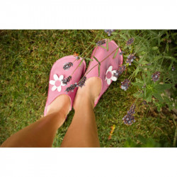 Chaussons cuir adulte Babs Caméo Fleurs