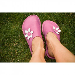 Chaussons cuir adulte Babs Caméo Fleurs