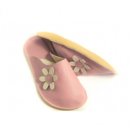 Chaussons cuir adulte Babs Caméo Fleurs