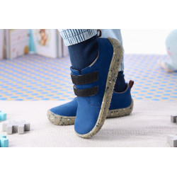 Chaussures cuir Barefoot enfant Be Lenka Jolly - Bleu et noir