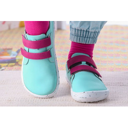 Chaussures cuir Barefoot enfant Be Lenka Jolly - Bleu ciel et rose