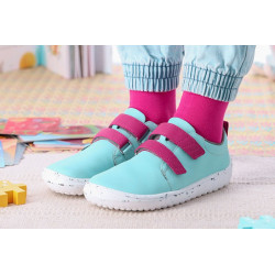 Chaussures cuir Barefoot enfant Be Lenka Jolly - Bleu ciel et rose