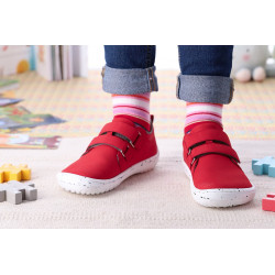 Chaussures cuir Barefoot enfant Be Lenka Jolly - Rouge et blanc