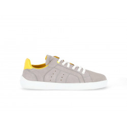 Chaussures cuir Barefoot Be Lenka souples Basket Brooklyn - Grise & Jaune