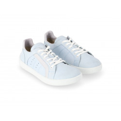 Chaussures cuir Barefoot Be Lenka souples Basket Brooklyn - Bleue & Grise