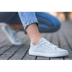 Chaussures cuir Barefoot Be Lenka souples Basket Brooklyn - Bleue & Grise