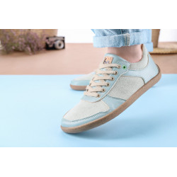 Chaussures cuir Barefoot Be Lenka souples Basket Brooklyn - Bleue sarcelle claire