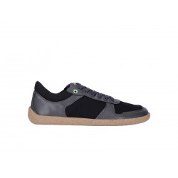 Chaussures cuir Barefoot Be Lenka souples Basket Brooklyn - Gris foncée noire