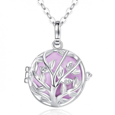 Bola de grossesse, collier avec pendentif violet cage Arbre