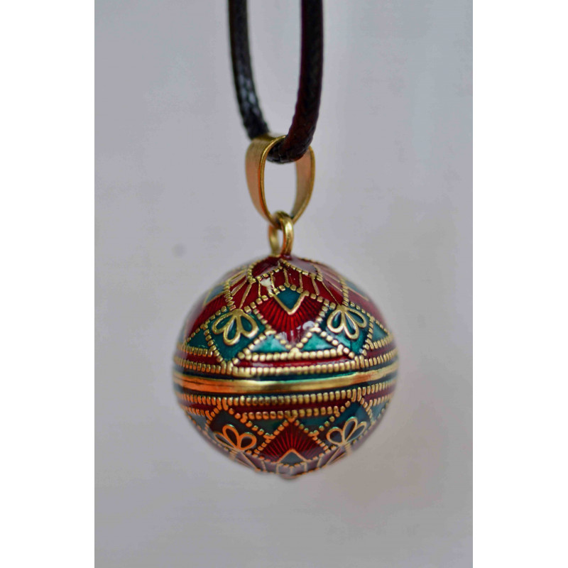 Bola de grossesse, collier avec pendentif multicouleurs