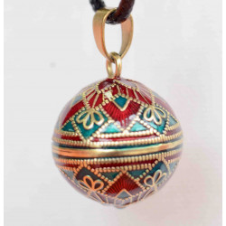 Bola de grossesse, collier avec pendentif multicouleurs