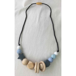 Collier d'allaitement Bleu avec anneaux