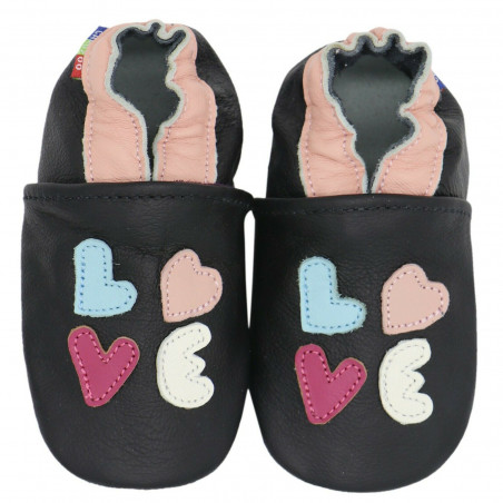 Chaussons cuir bébé Carozoo Love