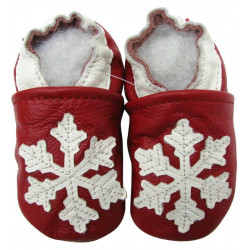 Chaussons cuir bébé Carozoo Flocon de neige