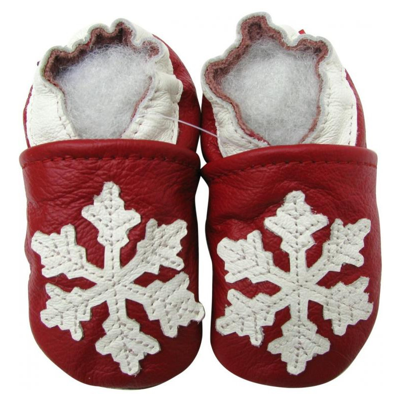 Chaussons cuir bébé Carozoo Flocon de neige