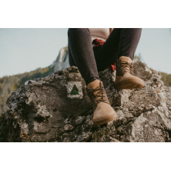 Chaussures cuir Barefoot Boots Be Lenka Nevada Neo souples Sable et Marron foncé