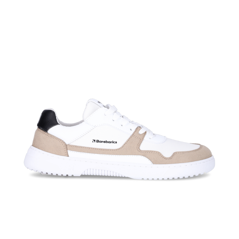 Chaussures cuir barefoot souples Barebarics - Zing - White & Beige Chaussures cuir barefoot souples Barebarics - Zing - White & Beige
