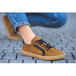 Chaussures cuir Barefoot Be Lenka souples Basket Brooklyn - Marron