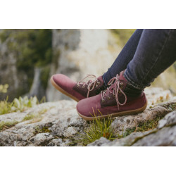 Chaussures cuir Barefoot Boots Be Lenka Nevada Neo souples - Burgundy