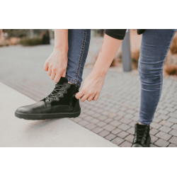 Chaussures cuir noires Barefoot Be Lenka shoes Olympus - All Black