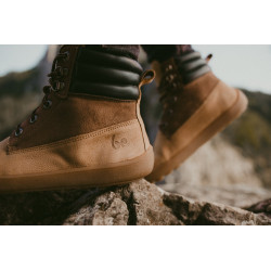 Chaussures cuir Barefoot Boots Be Lenka Nevada Neo souples Sable et Marron foncé 1