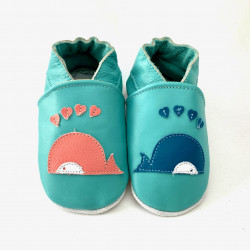 Chaussons cuir souple Baleine