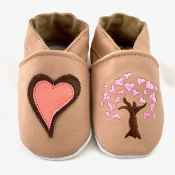 Chaussons souples cuir, bébé, enfant, chausson personnalisé, édition  limitée wilt rose -  France