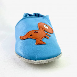 Chaussons cuir souple dinosaure