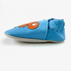 Chaussons cuir souple dinosaure