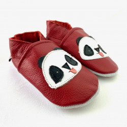 Chaussons cuir souple Panda