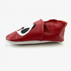 Chaussons cuir souple Panda