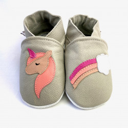 Chausson chaud en cuir pour bébé fille