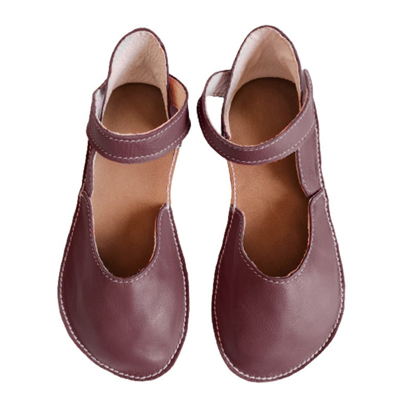 Ballerine barefoot sandales extra flexible Bordo, fermeture velcro Ballerine barefoot sandales extra flexible Bordo, fermeture velcro