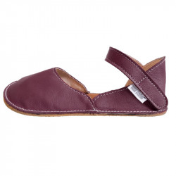 Ballerine barefoot sandales extra flexible Bordo, fermeture velcro