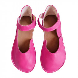 Ballerine barefoot sandales extra flexible Fuxia, fermeture velcro