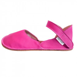 Ballerine barefoot sandales extra flexible Fuxia, fermeture velcro